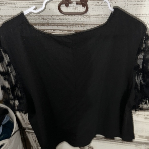 NWOT shein curbe black top with quarter lace sleeves size three x so cute 🥰 - Picture 2 of 6